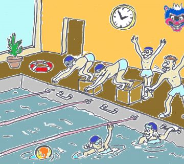 Plávanie detí z klubu Modrí Draci Košice počas leta